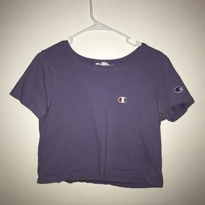 purple champion crop top